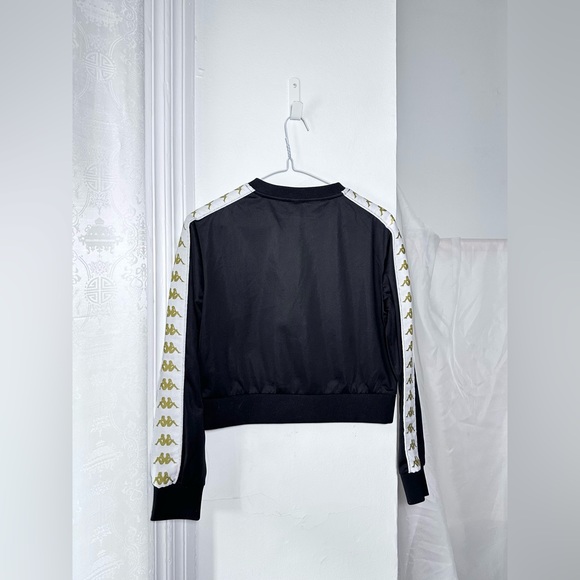 KAPPA 🦋 crop top long sleeve shirt • S • black and gold - Picture 9 of 9